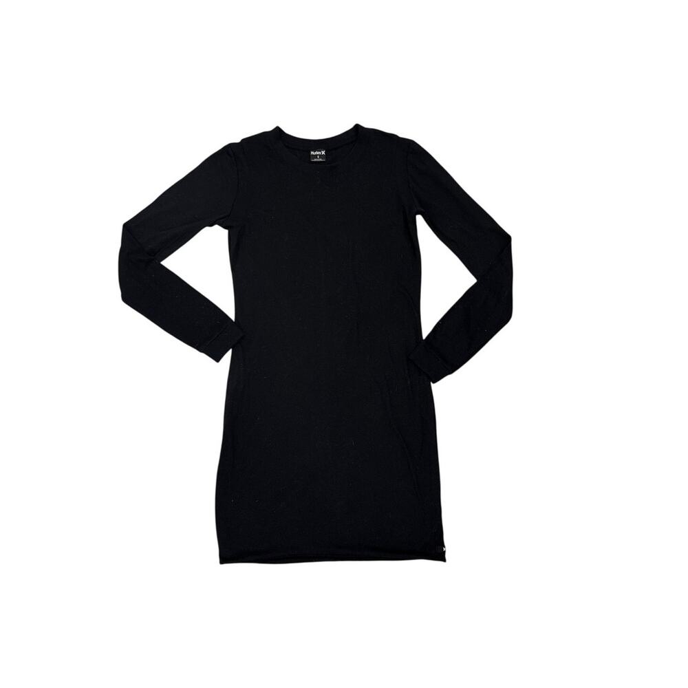 Hurley Long Sleeve Minimalist Above Knee T Shirt Black Dress Size Women's Small